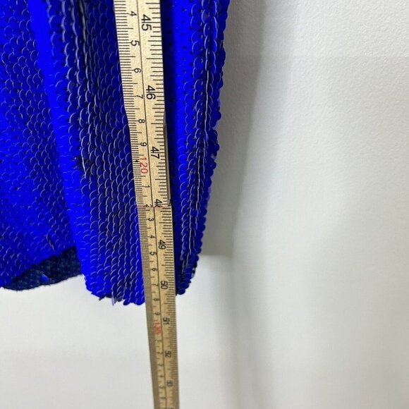 Zara Sequin Midi Maxi Dress Womens Size Small S Blue Sparkly Bodycon Evening - Picture 8 of 15